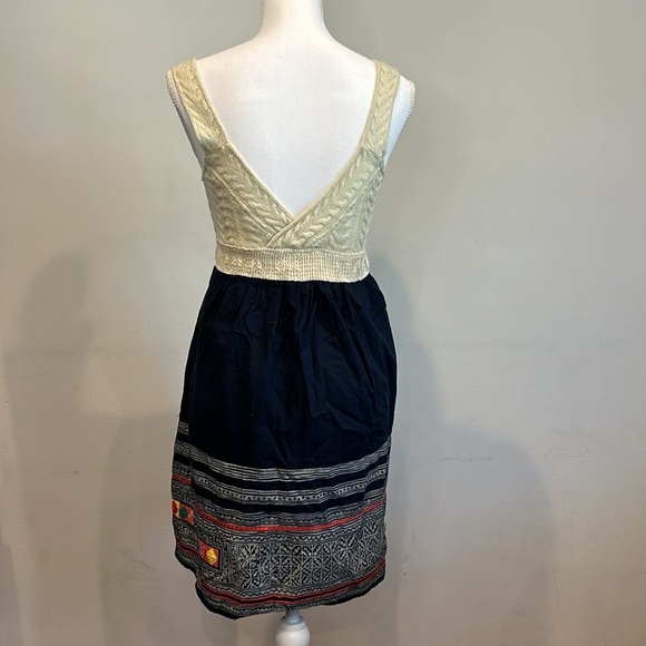 Free People Cable Knit V Neck Fit and Flare Dress - Picture 4 of 10